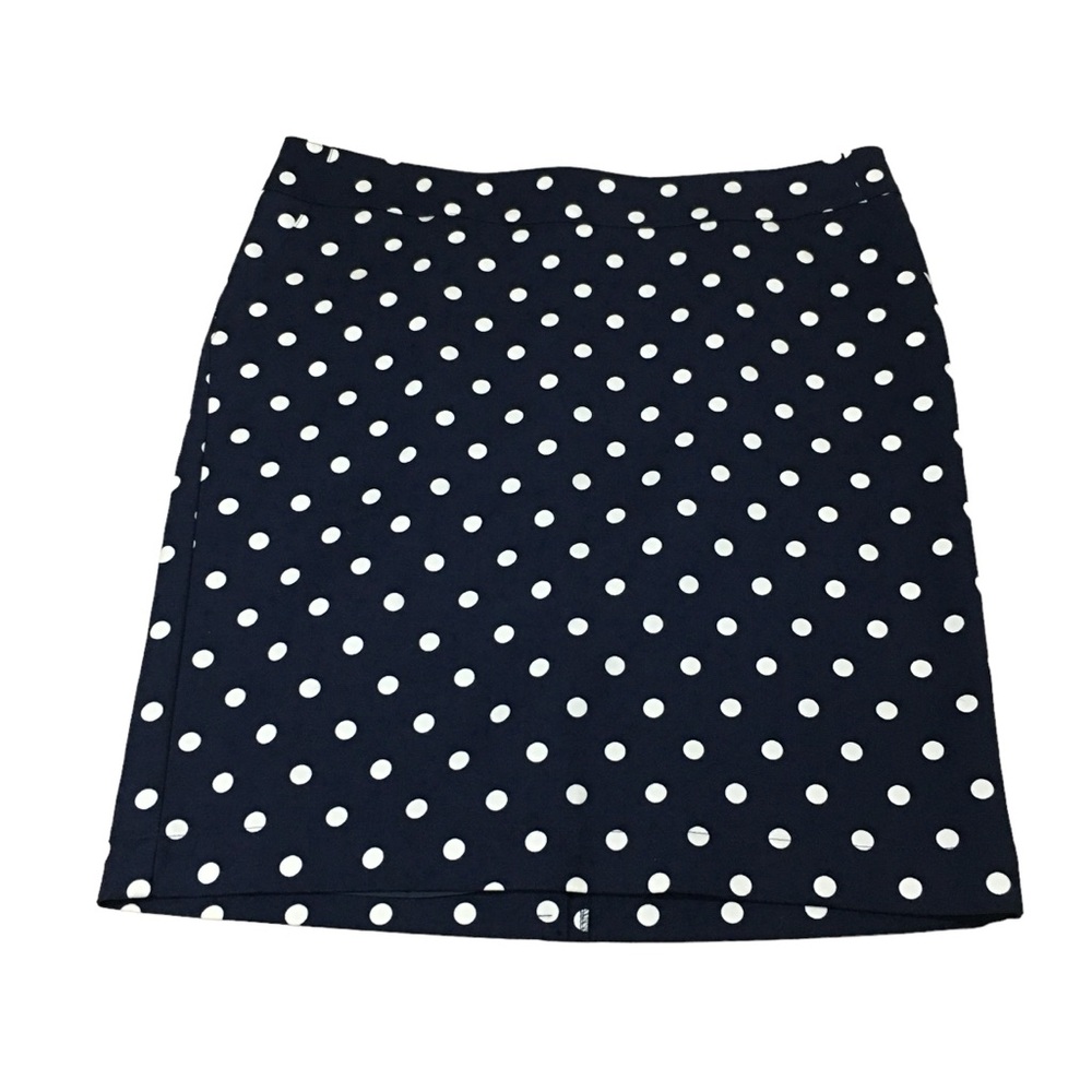 MERONA Navy Blue White Polka Dot Stretch Skirt - Women’s 14 NWT - Picture 9 of 9